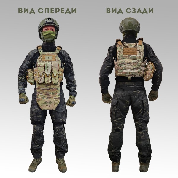 Бронежилет тактический Бр5 в полной комплектации Шлем размер M