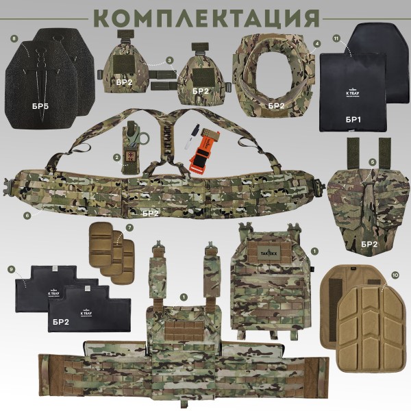 Бронежилет тактический военный Бр5 серия COBRA Защитник v 3.0