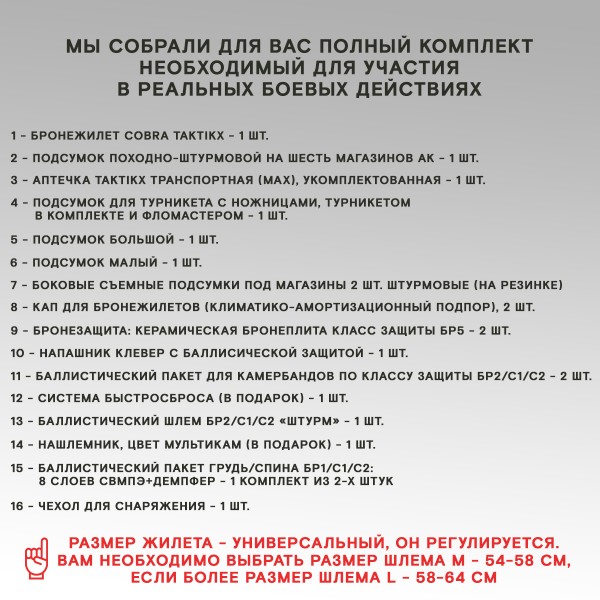 Бронежилет тактический военный Бр5 и Баллистический шлем Бр2 в полной комплектации серия COBRA