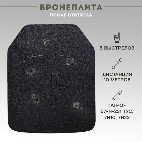 Бронеплиты для бронежилета Бр4 версия 2, комплект из 2 шт