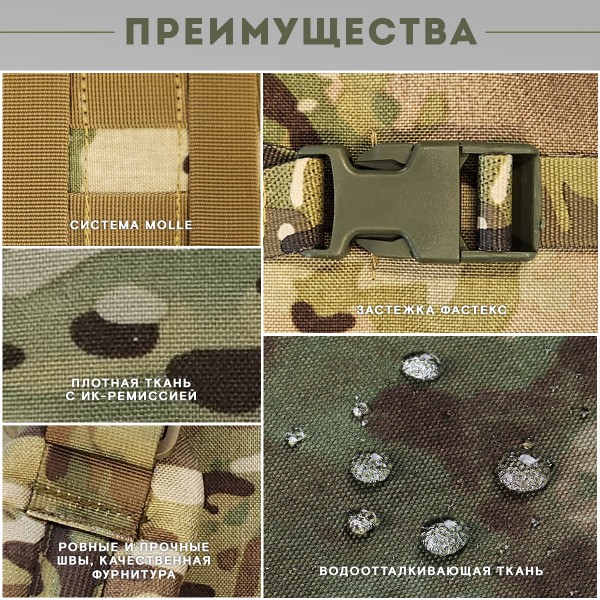 Рюкзак тактический TAKTIKX/ТАКТИКС медицинский с подсумками, мультикам
