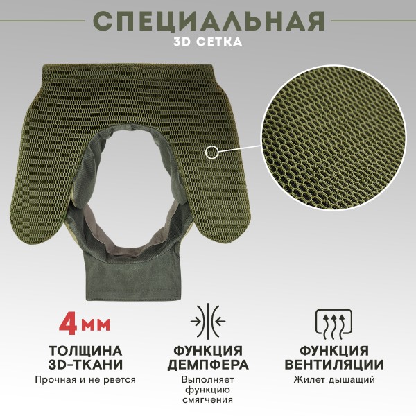Тактическая защита шеи TAKTIKX/ТАКТИКС БР2, С1, С2, версия 3, мох