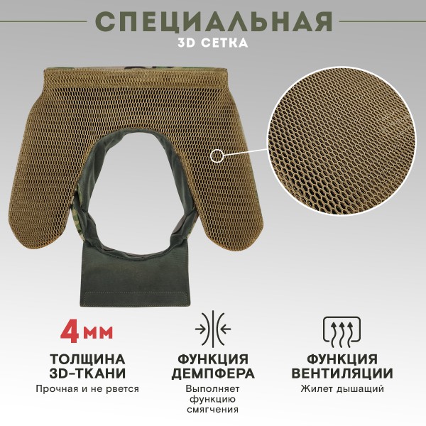 Тактическая защита шеи TAKTIKX/ТАКТИКС БР2, С1, С2, версия 3, мультикам