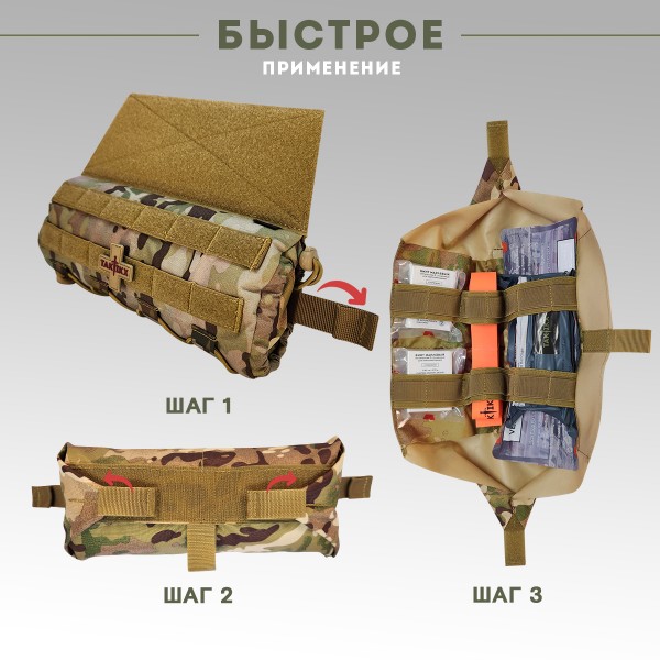 Аптечка медицинская TAKTIKX/ТАКТИКС, вытяжная, мультикам