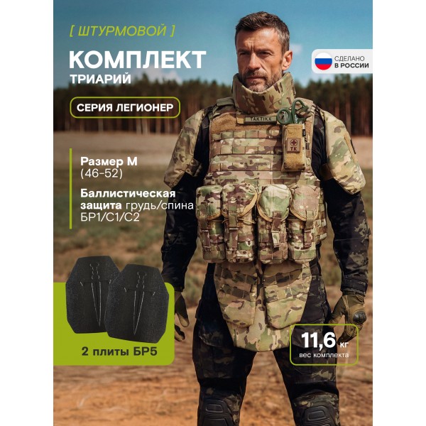 Бронежилет тактический военный Триарий Бр5/Бр1, мультикам