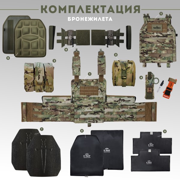 Бронежилет тактический военный Бр4 COBRA в полной комплектации с бронеплитами