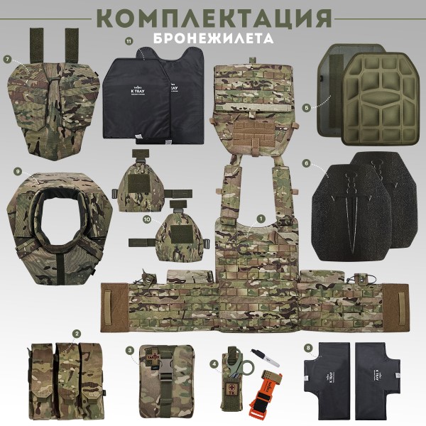 Бронежилет тактический военный LBT 6094 с БРОНЕПЛИТАМИ Бр5 TAKTIKX