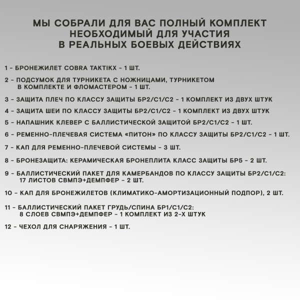 Бронежилет тактический военный Бр5 серия COBRA Защитник v 3.0