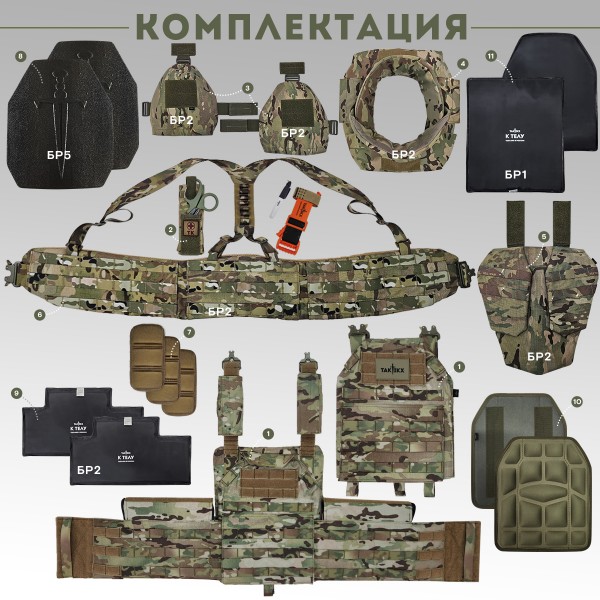 Бронежилет тактический военный Бр5 серия COBRA Защитник v 3.0