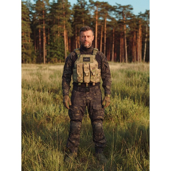 Бронежилет тактический TAKTIKX/ТАКТИКС военный с бронеплитами, Бр5, мох