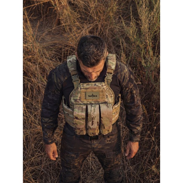 Бронежилет тактический TAKTIKX/ТАКТИКС военный с бронеплитами, Бр5, мультикам
