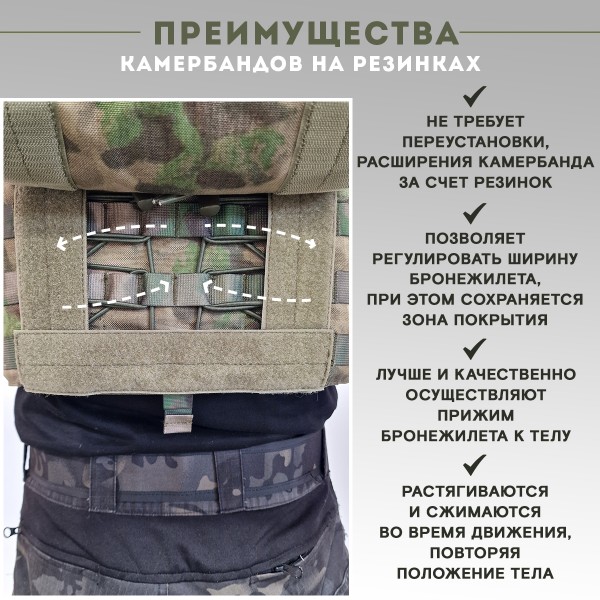 Бронежилет тактический TAKTIKX/ТАКТИКС военный с бронеплитами, Бр5, мох