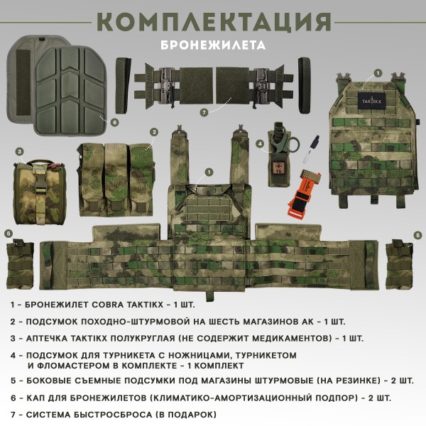 Бронежилет тактический военный COBRA, мох
