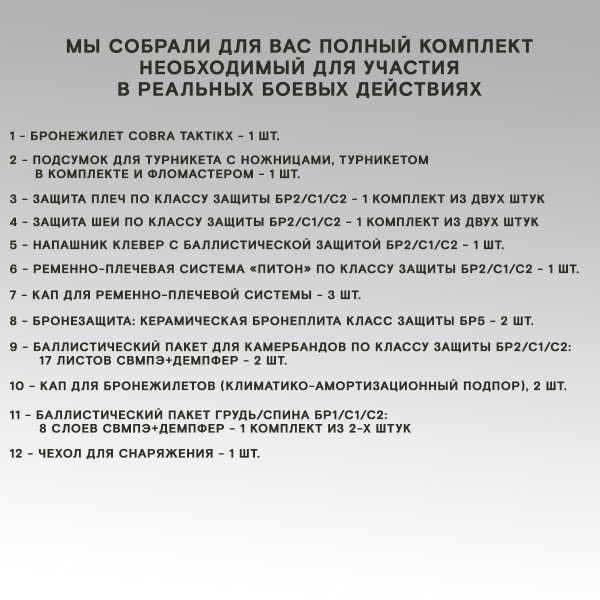 Бронежилет COBRA комплект Защитник v 3.0, мох