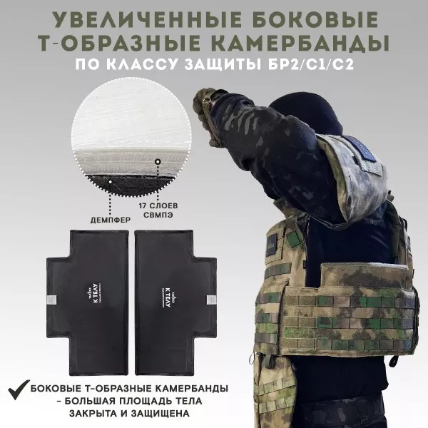 Бронежилет тактический TAKTIKX/ТАКТИКС военный с бронеплитами, Бр5, мох