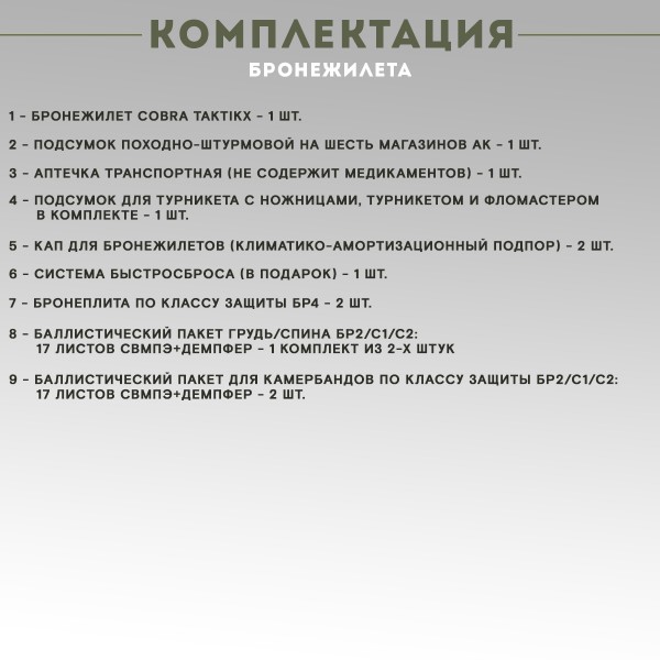 Бронежилет тактический военный Бр4 COBRA в полной комплектации с бронеплитами