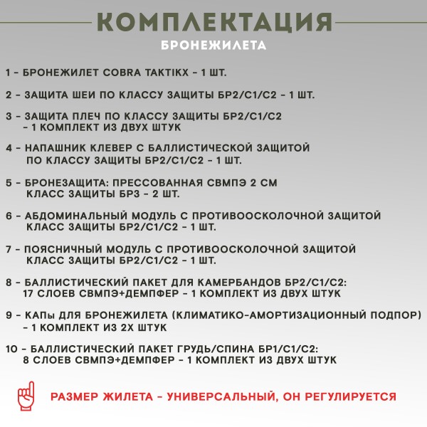 Противоосколочный комплекс серии Cobra Бр3 Мультикам