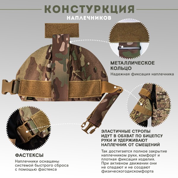 Наплечники увеличенные тактические военные TAKTIKX/ТАКТИКС Бр2, С1, С2, мультикам
