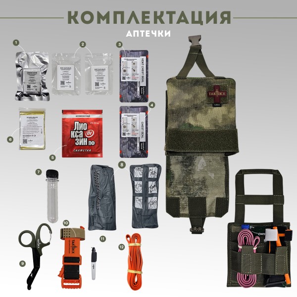 Аптечка тактическая укомплектованная мгновенного извлечения
