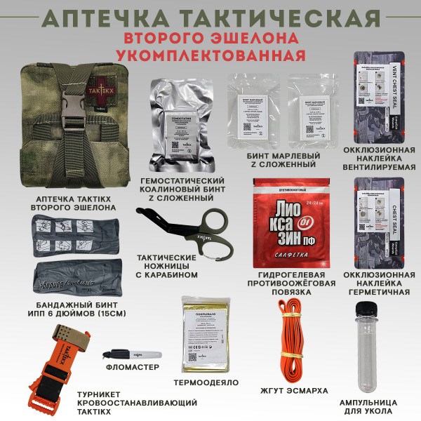 Аптечка тактическая укомплектованная мгновенного извлечения