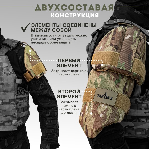 Тактическая защита шеи TAKTIKX/ТАКТИКС, Бр2, С1, С2, версия 4, мультикам