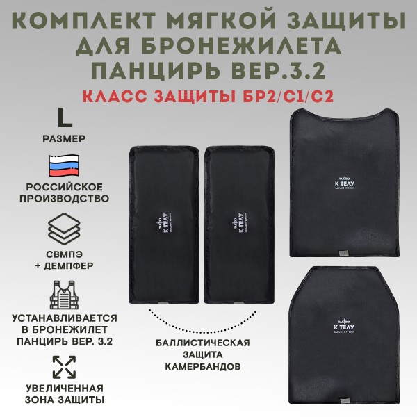 Баллистические пакеты ПАНЦИРЬ 3.2 БР2, С1, С2 размер L