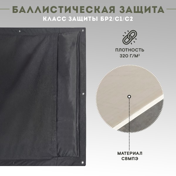 Бронемат из спрессованного СВМПЭ 1000*2000 Бр2 