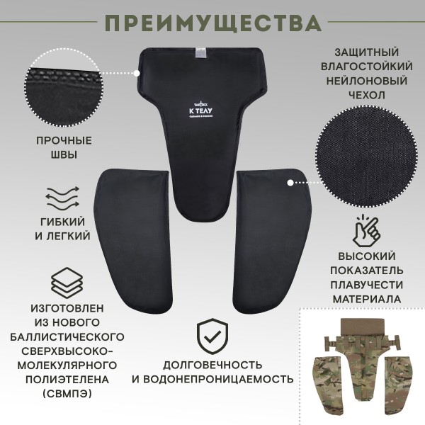 Баллистический пакет в напашник ЗП-4 ССО по классу защиты, Бр1, С1, С2