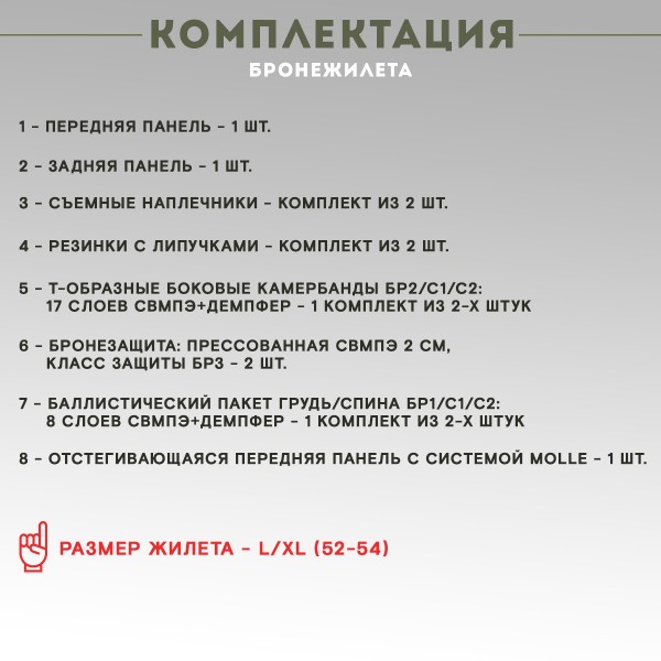 Бронежилет ЗАСЛОН скрытого ношения Бр3, размер L , мультикам