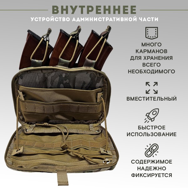 Утилитарный подсумок на три магазина АК Мультикам