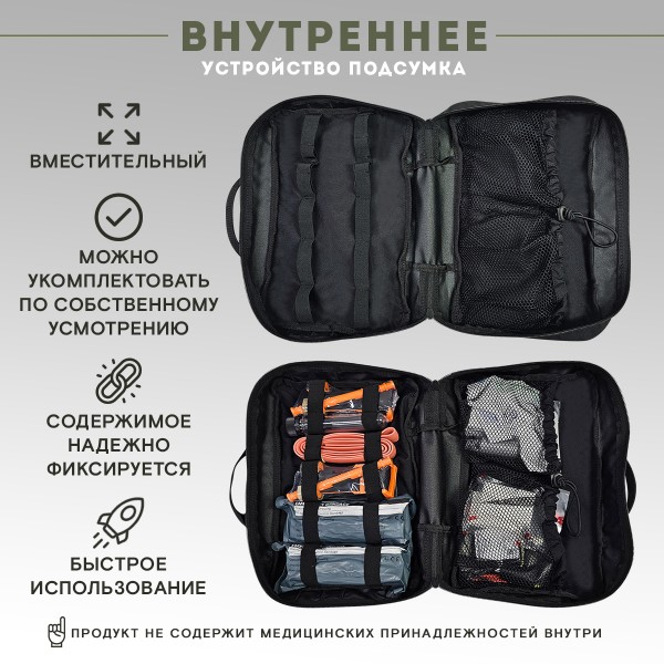 Аптечка тактическая транспортная без наполнения Черная