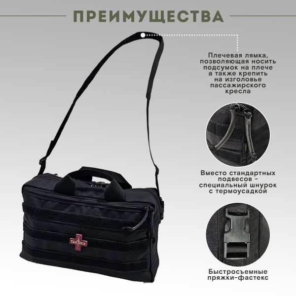 Аптечка тактическая транспортная без наполнения Черная