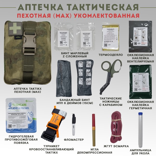 Аптечка тактическая укомплектованная TAKTIKX