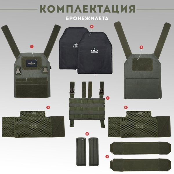 Бронежилет ЗАСЛОН скрытого ношения Бр2 С1, С2, размер L, олива