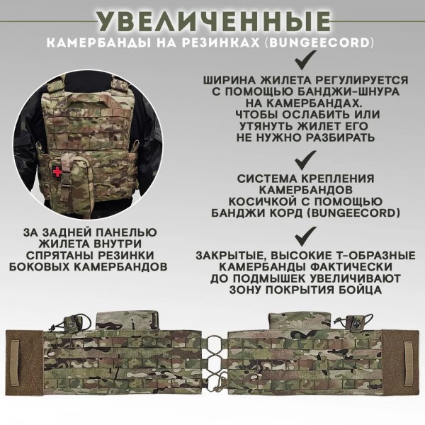 Бронежилет тактический TAKTIKX/ТАКТИКС военный БР5 LBT 6094, мультикам