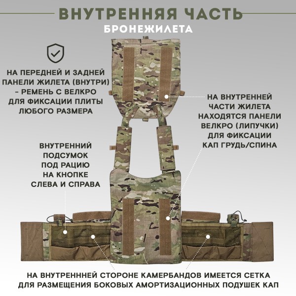 Бронежилет тактический военный LBT 6094 с БРОНЕПЛИТАМИ Бр5 TAKTIKX