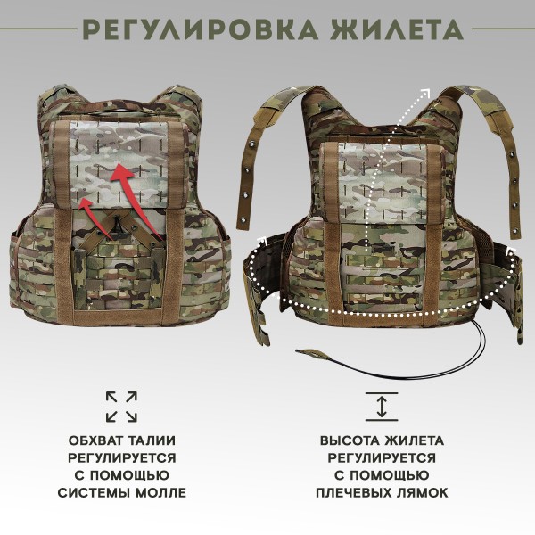 Бронежилет тактический военный Легионер Сброс Бр5, Мультикам